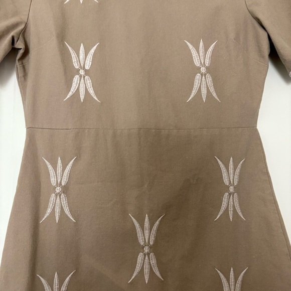 Zara Women’s Beige Embroidered Linen Blend Mini Dress - Picture 7 of 10